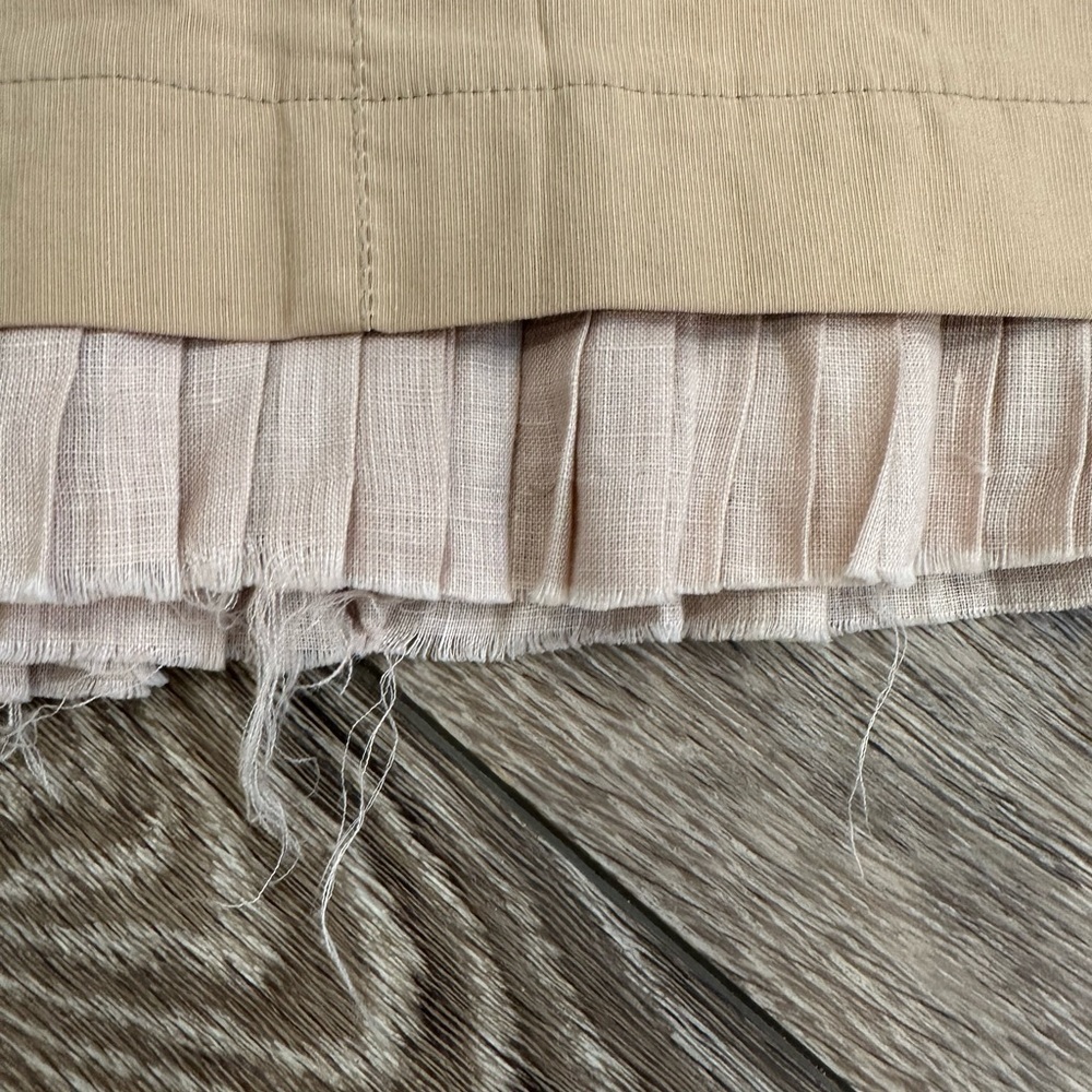 Phillipe Dubuc beige skirt pleats buckle distressed SZ36 4-6 (S) EUC - Picture 2 of 7